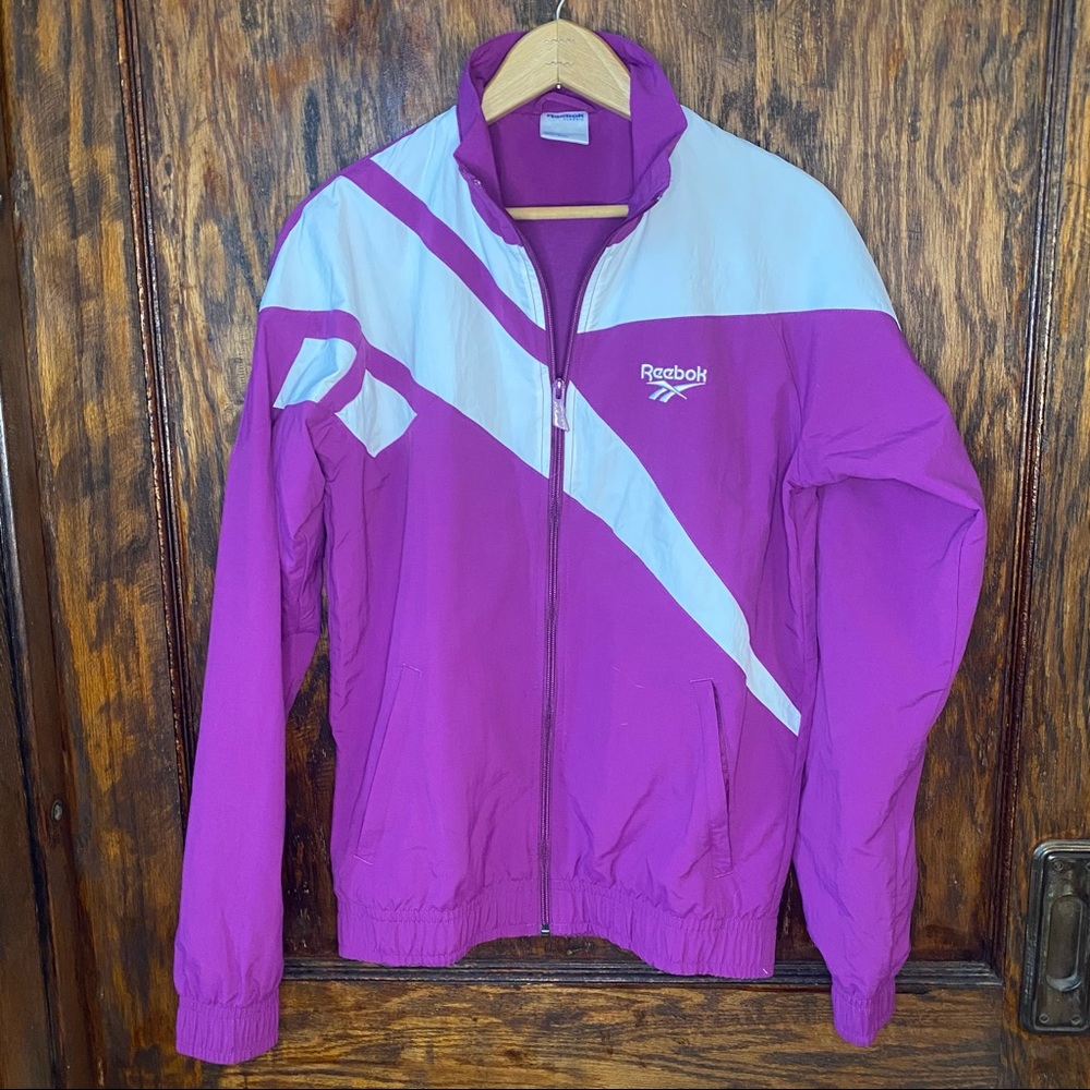 Reebok purple full zip windbreaker jacket